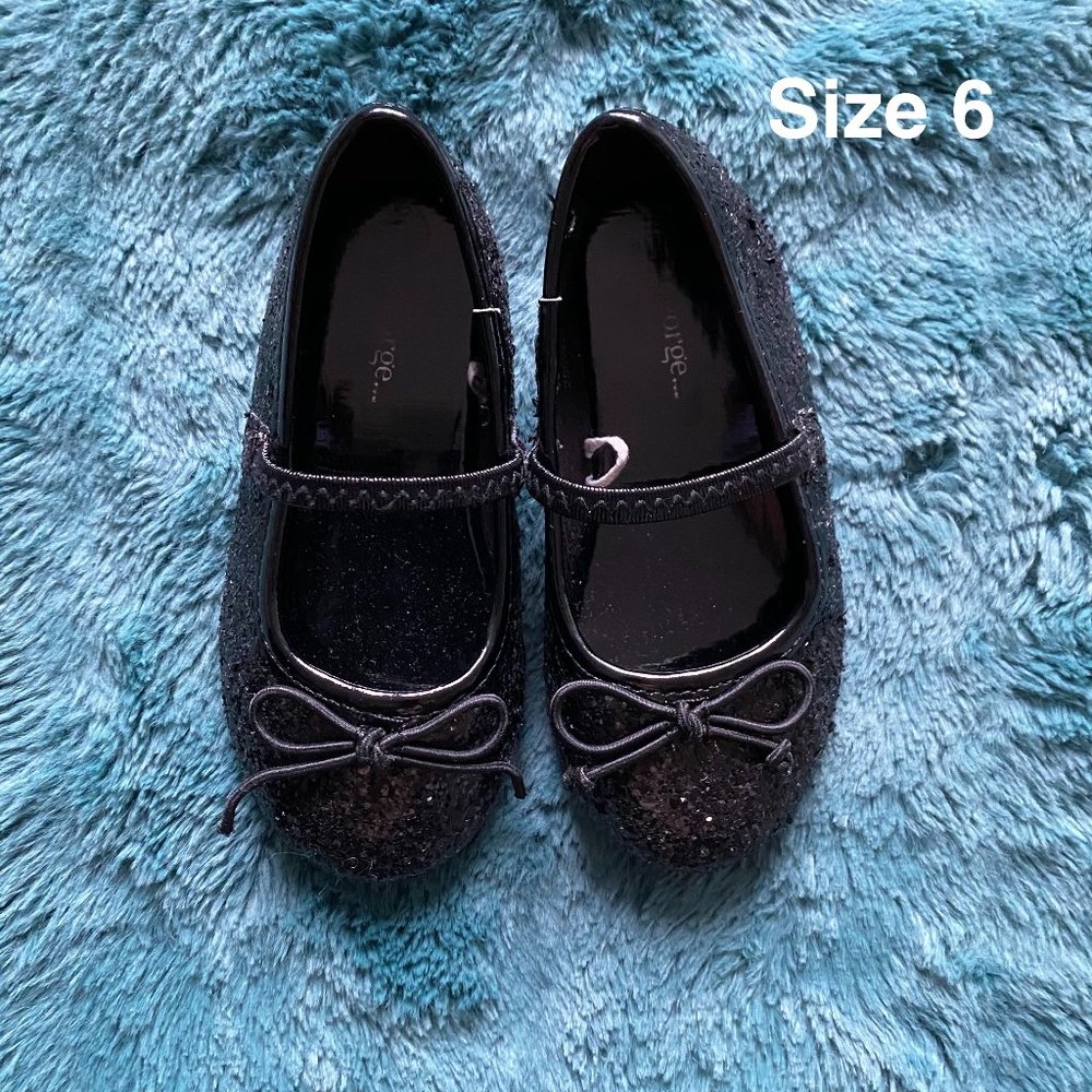Sparkly Black Mary Jane Shoes Size 6